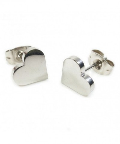 Pair Stainless Steel Heart Earrings