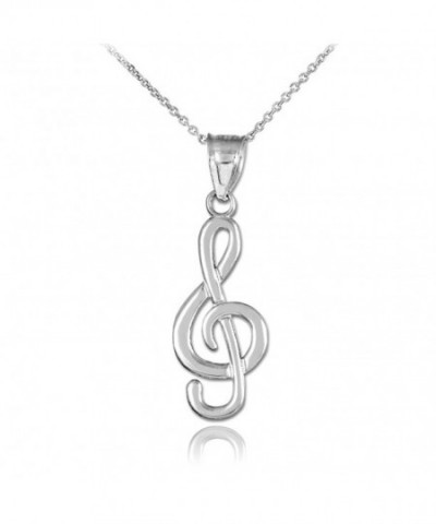 Sterling Silver Treble Pendant Necklace