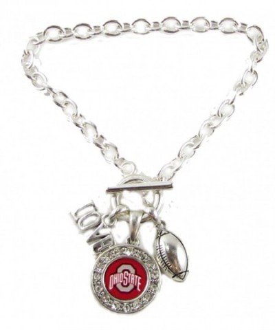 Buckeyes Footballl Silver Bracelet Jewelry