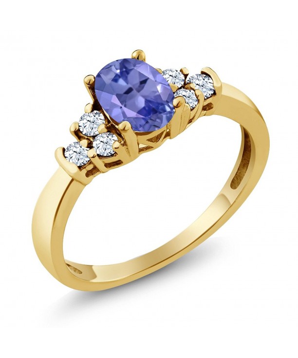 Tanzanite White Yellow Plated Silver