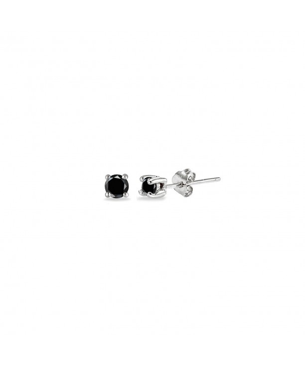 Sterling Silver Black Zirconia Earrings