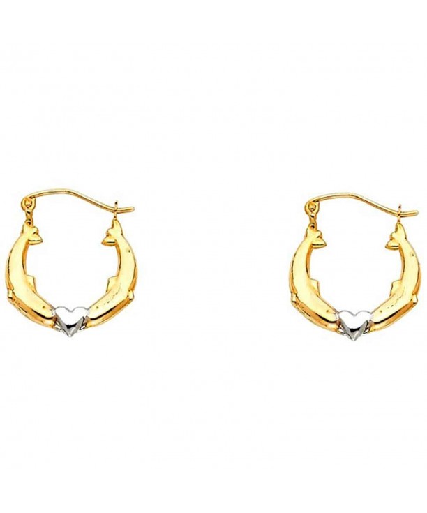 Womens Tone Dolphin Hollow Earrings