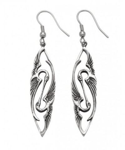 Stainless Steel Kissing Heron Earrings