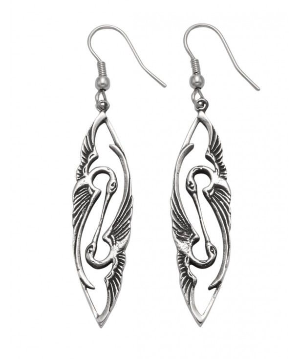 Stainless Steel Kissing Heron Earrings