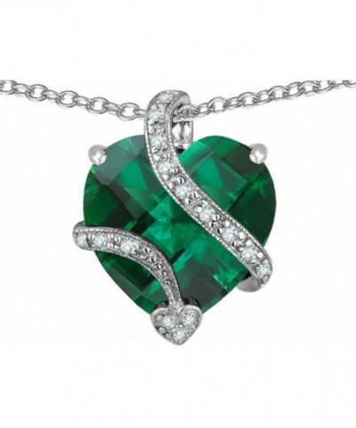 Star Simulated Emerald Necklace Sterling