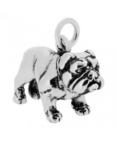 Sterling Silver Bulldog Charm Pendant