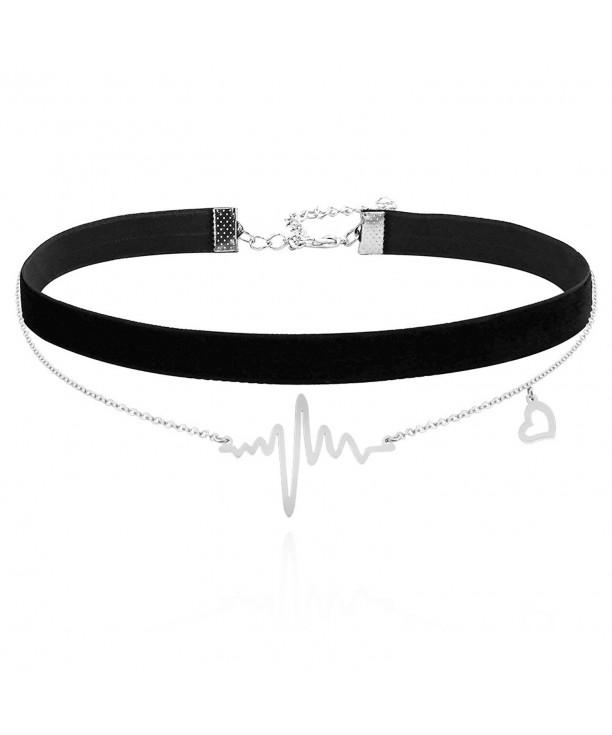 ELBLUVF Stainless Cardiogram Chocker Necklace