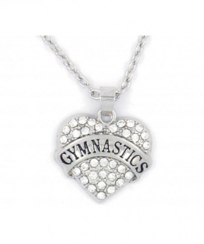 Gymnastics Crystal Heart Necklace Gymnastic