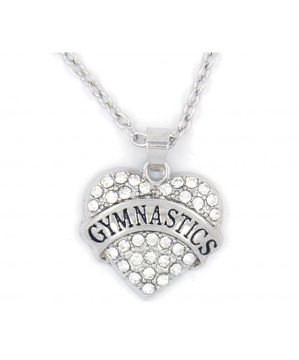 Gymnastics Crystal Heart Necklace Gymnastic