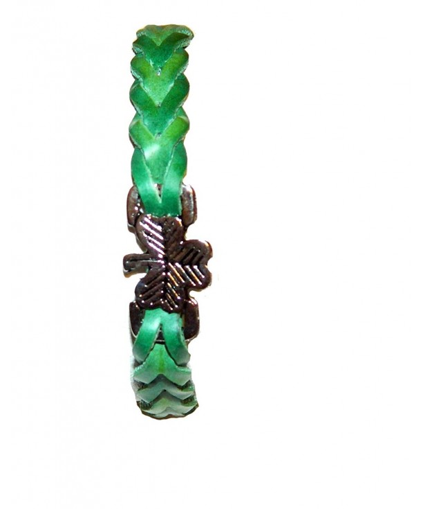 Shamrock Pleated Leather Bracelet Green