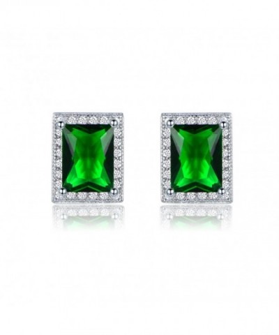 GULICX Square Zirconia Earrings Emerald color