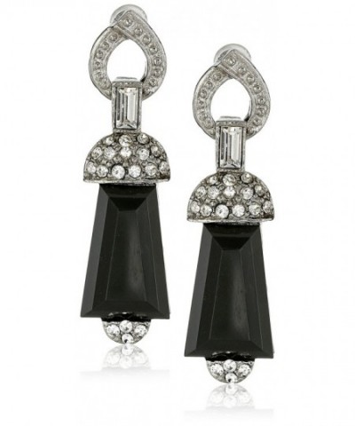 1928 Jewelry Silver Tone Crystal Earrings