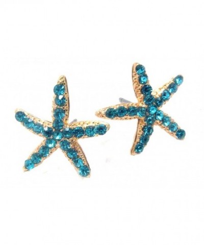 Adorable Sparkling Starfish Earrings Nautical