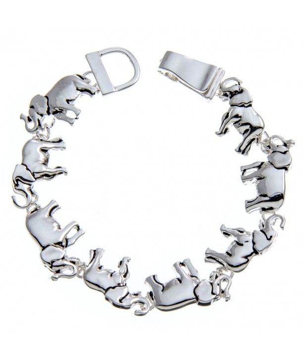 PammyJ Silvertone Elephant Magnetic Bracelet