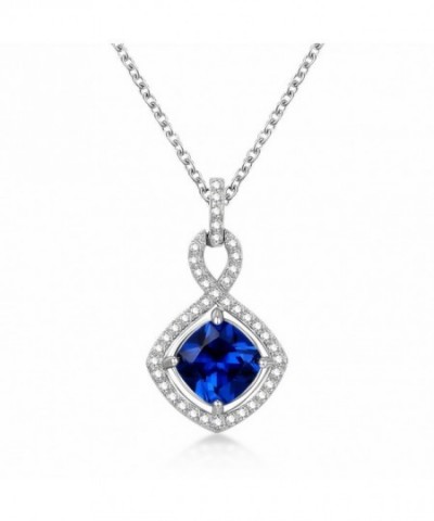 GuqiGuli Sterling Sapphire Infinity Necklace