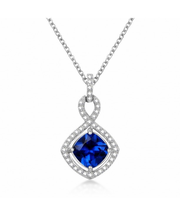 GuqiGuli Sterling Sapphire Infinity Necklace