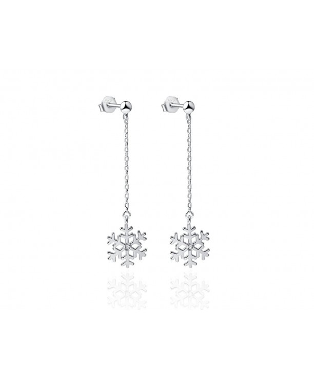 Snowflake Sterling High Polish Earrings Jewelry