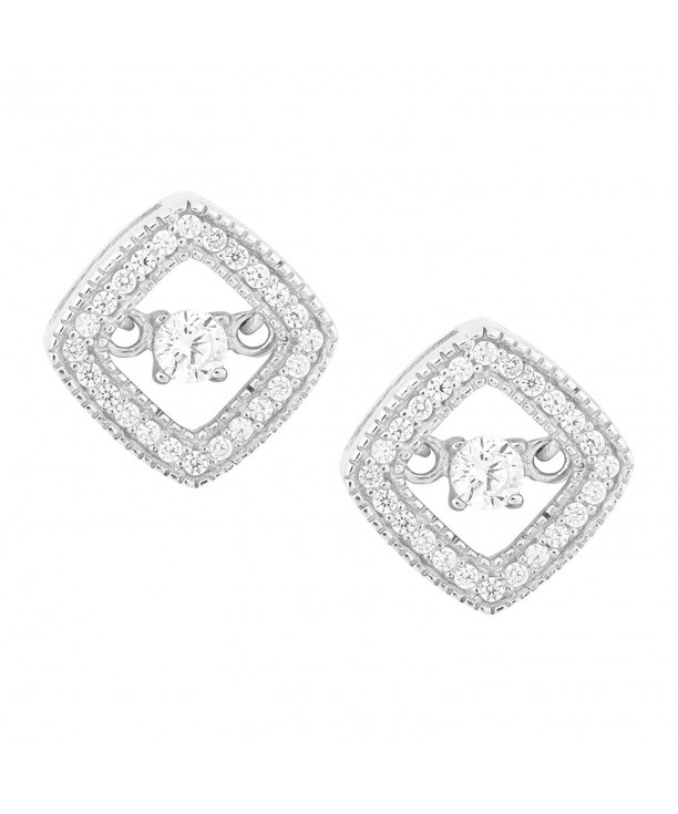 Sterling Silver Dancing Square Earrings