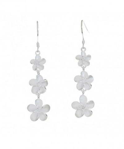 Sterling Silver Plumeria Earrings sterling silver