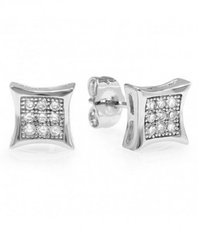 Platinum Plated Earrings Zirconia Pushback