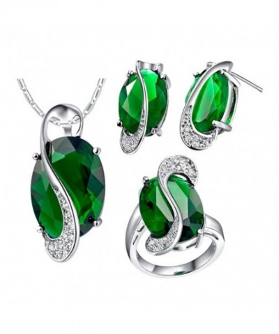 J MOSUYA Crystal Emerald Necklace Valentine
