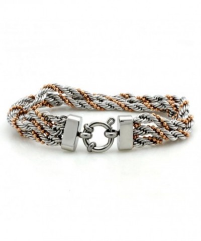 Two Tone Stainless Steel Chain Bracelet