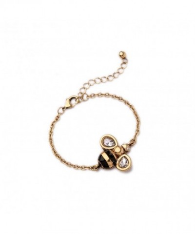 Antiqued Golden Bee Chain Bracelet