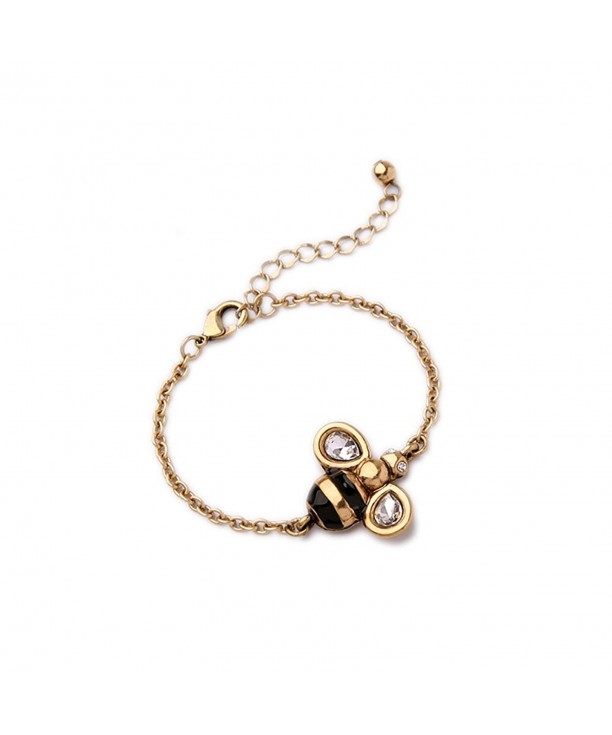 Antiqued Golden Bee Chain Bracelet