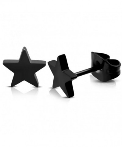 Black Stainless Shining Shooting Earrings