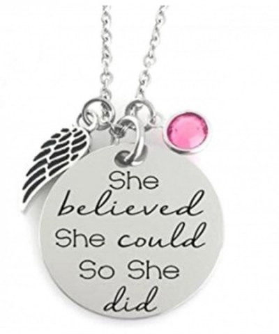 BELIEVED Inspirational Message Pendant Necklace