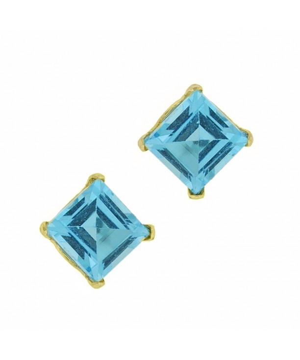 Square Natural Topaz Yellow Earrings