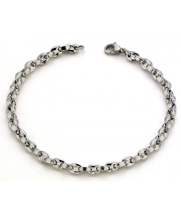 Womens Thick Bracelet Stainless Silver