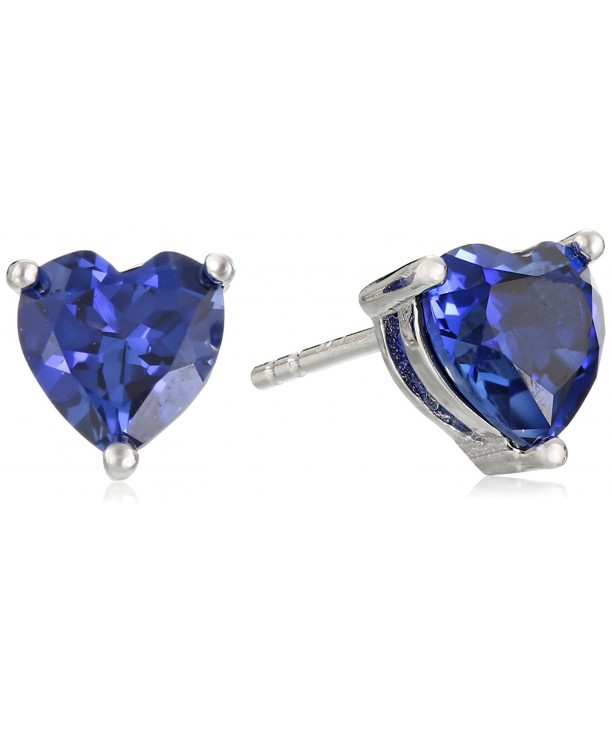 Jacinda Simulated Sapphire Earrings Sterling