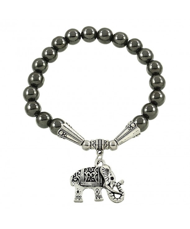 Falari Elephant Bracelet Hematite B2448 HM