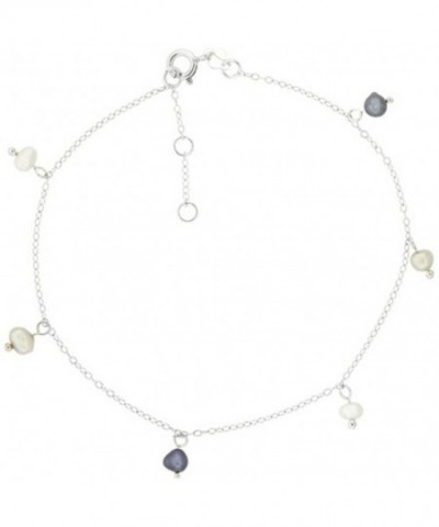 Sterling Silver Anklet Cultured adjustable