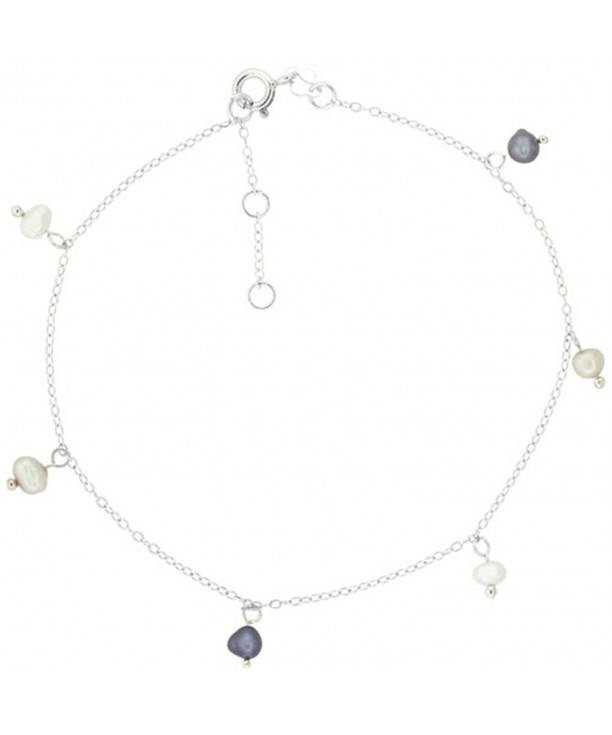 Sterling Silver Anklet Cultured adjustable