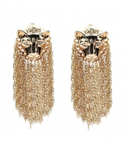 YAMULA Golden Leopard Tassel Earrings