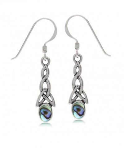 Abalone Sterling Silver Triquetra Earrings
