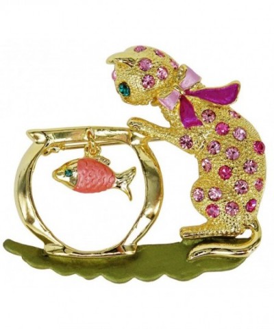 Playful Cat Brooch SWAROVSKI Crystals