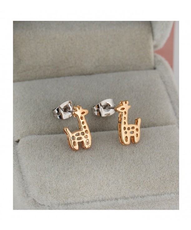 Plated Earrings Giraffe Hollow Erz0159 GOLD