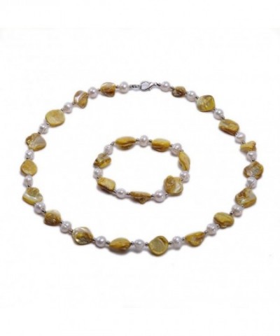 JYX Freshwater Seashell Necklace Bracelet