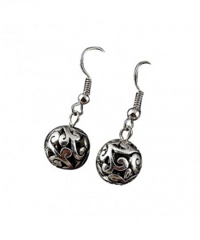 Tibetan Silver Dangle Earrings Sterling