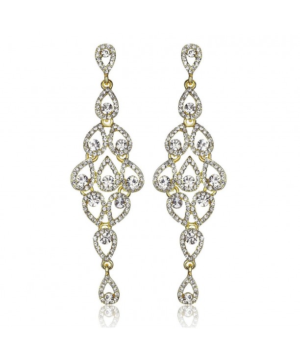 Janefashions AUSTRIAN RHINESTONE CHANDELIER EARRINGS