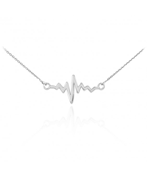 Sterling Lifeline Pendant Heartbeat Necklace