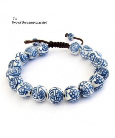 Vintage Style Porcelain Buddhist Bracelet