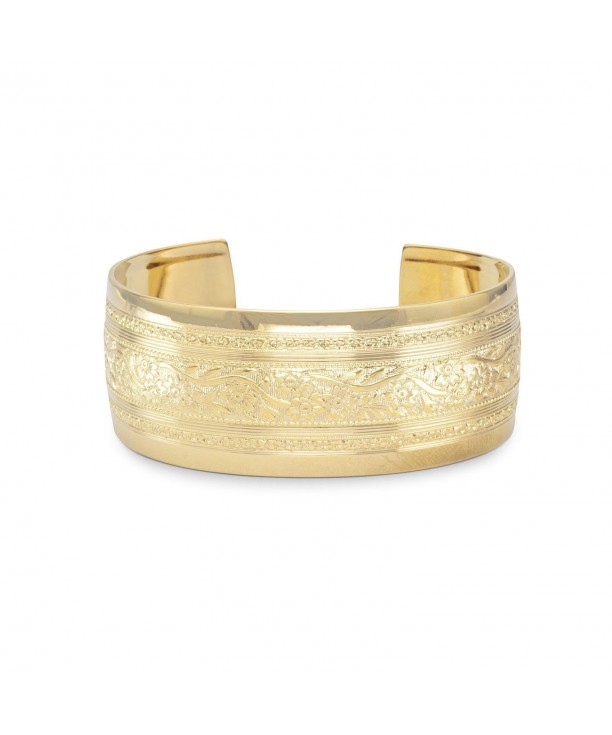 Karat Plated Brass Floral Bracelet