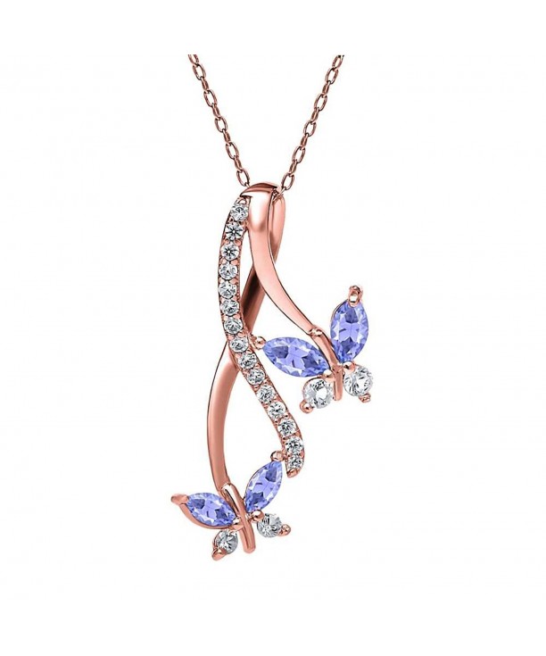 Marquise Tanzanite Butterfly Infinity Necklace