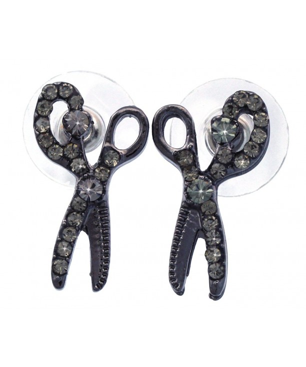 Scissors Earrings Hairdresser Stylist Black