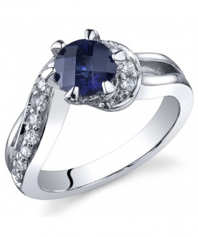 Created Sapphire Enagagement Carats Sterling