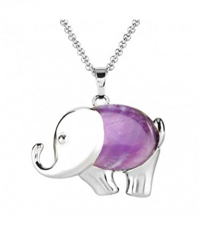 BEADNOVA Amethyst Elephant Gemstone Stainless